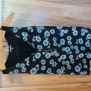 EXPRESS XS floral front with black rayon back top